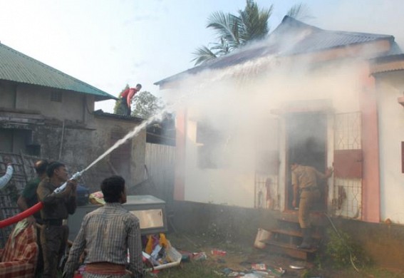 Living room gutted with fire at Orient Chowmuhni: Major disaster averted